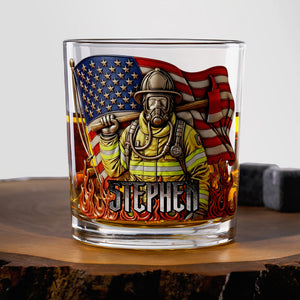 Blaze of Honor Whiskey Glass, Personalized Gifts For Firefighter 02TODT070825 - Whiskey Glass - GoDuckee