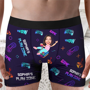 Custom Photo Gifts For Men Boxer Briefs 04toqn191224 Couple Game - Boxer Briefs - GoDuckee