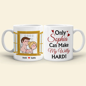 Only You Can Make My Willy Hard, Personalized Coffee Mug, Couple Gift - Coffee Mug - GoDuckee