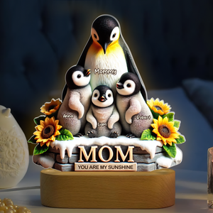 Penguin Mom Led Light - Personalized Gifts For Mom 03hupu230425 - Led Night Light - GoDuckee