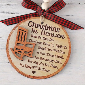 Christmas in Heaven Memorial Ornament Wooden Rocking Chair 02HUXX060924 2 Layers Wooden Ornament - Ornament - GoDuckee