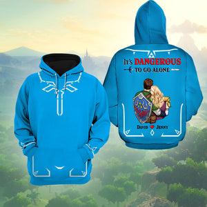 It's Dangerous To Go Alone, Couple Gift, Personalized 3D AOP shirt, Gamer Couple Hugging Shirt 01HUPO210723HH - AOP Products - GoDuckee
