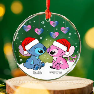 Personalized Gifts For Family Christmas Ornament 04xqmh051024 Cartoon Characters Kissing - Ornament - GoDuckee