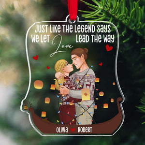 We Let Love Lead The Way, Personalized Ornament, Sweet Love Couple Gift - Ornament - GoDuckee