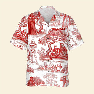 Galactic Toile Hawaiian Shirt - Personalized Gifts For Galaxy Lovers 02naqn040725 - Hawaiian Shirts - GoDuckee