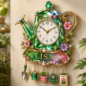 Garden Bloom Acrylic Hanging Wall Clock - Personalized Gifts For Gardening Lovers 05nadh300726