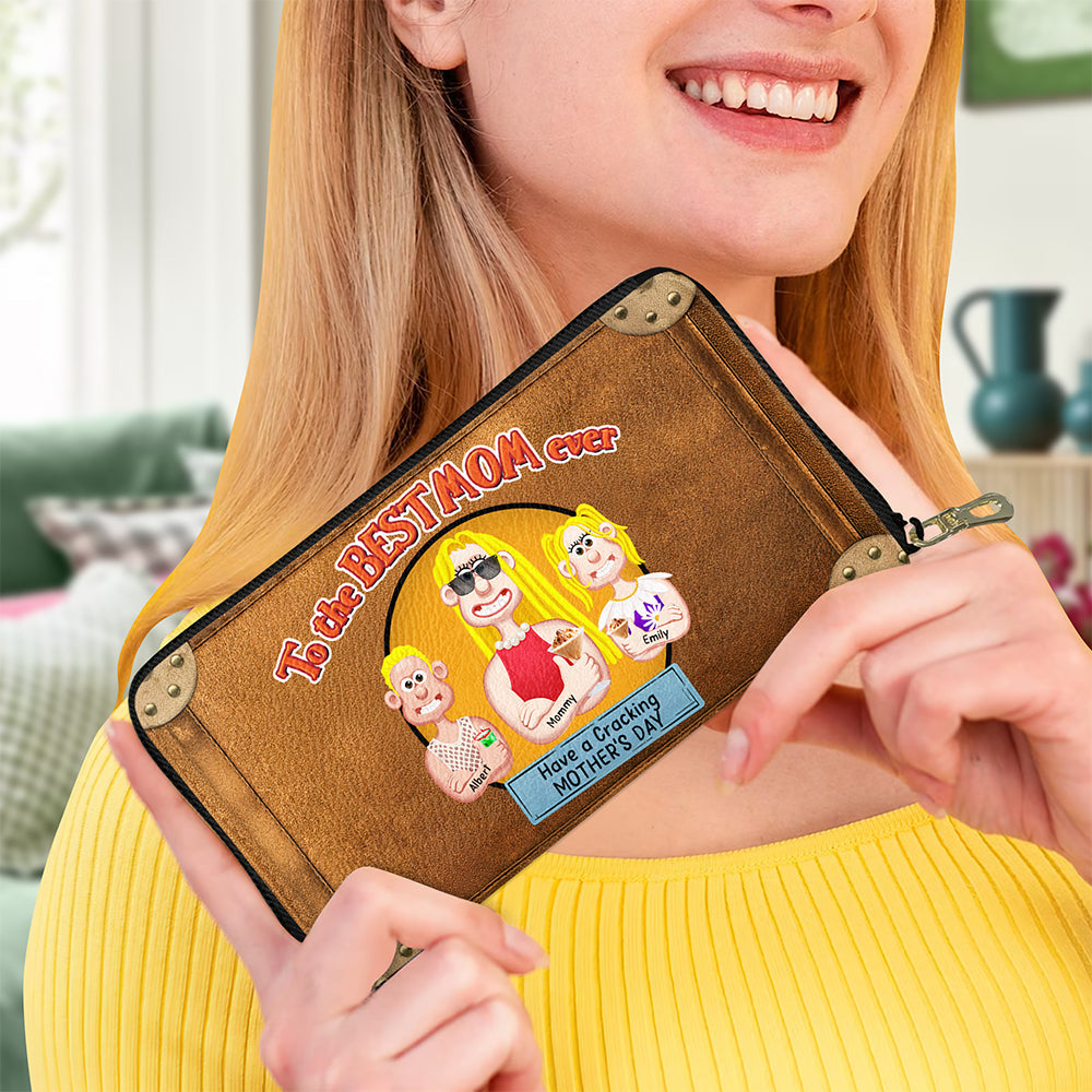 Personalized Gifts For Mom Twill Faux Leather Wallet Best Mommy Ever 05KAQN110325PA-Homacus