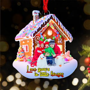 Custom Photo Gifts For Family Ornament, Love Grows In Little Houses 02TGPU240924 - Ornament - GoDuckee