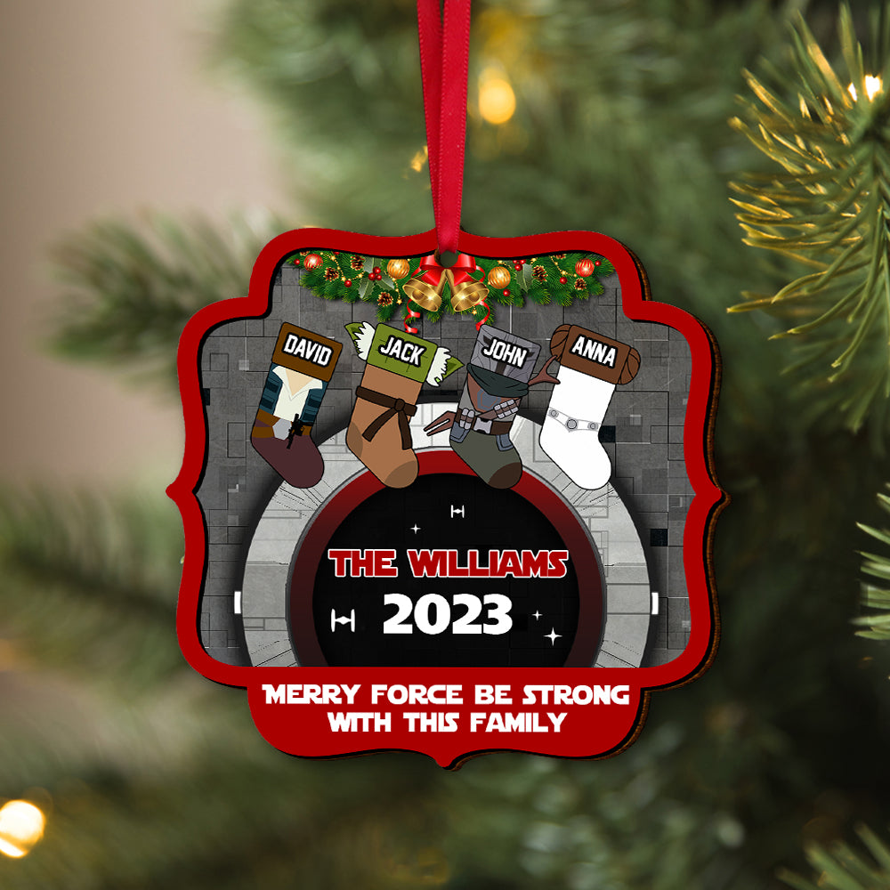 Jolliest Family In the Galaxy, Personalized 03QHTN261023 Stocking Ornament, Christmas Gift For Family - Ornament - GoDuckee