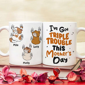 Personalized Gifts For Cat Lovers Coffee Mug Triple Trouble 04ohpu230224 - Coffee Mugs - GoDuckee