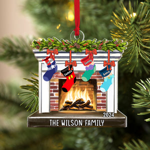 Personalized Gifts For Family Ornament 02natn240724 Hanging Christmas Stocking - Ornament - GoDuckee