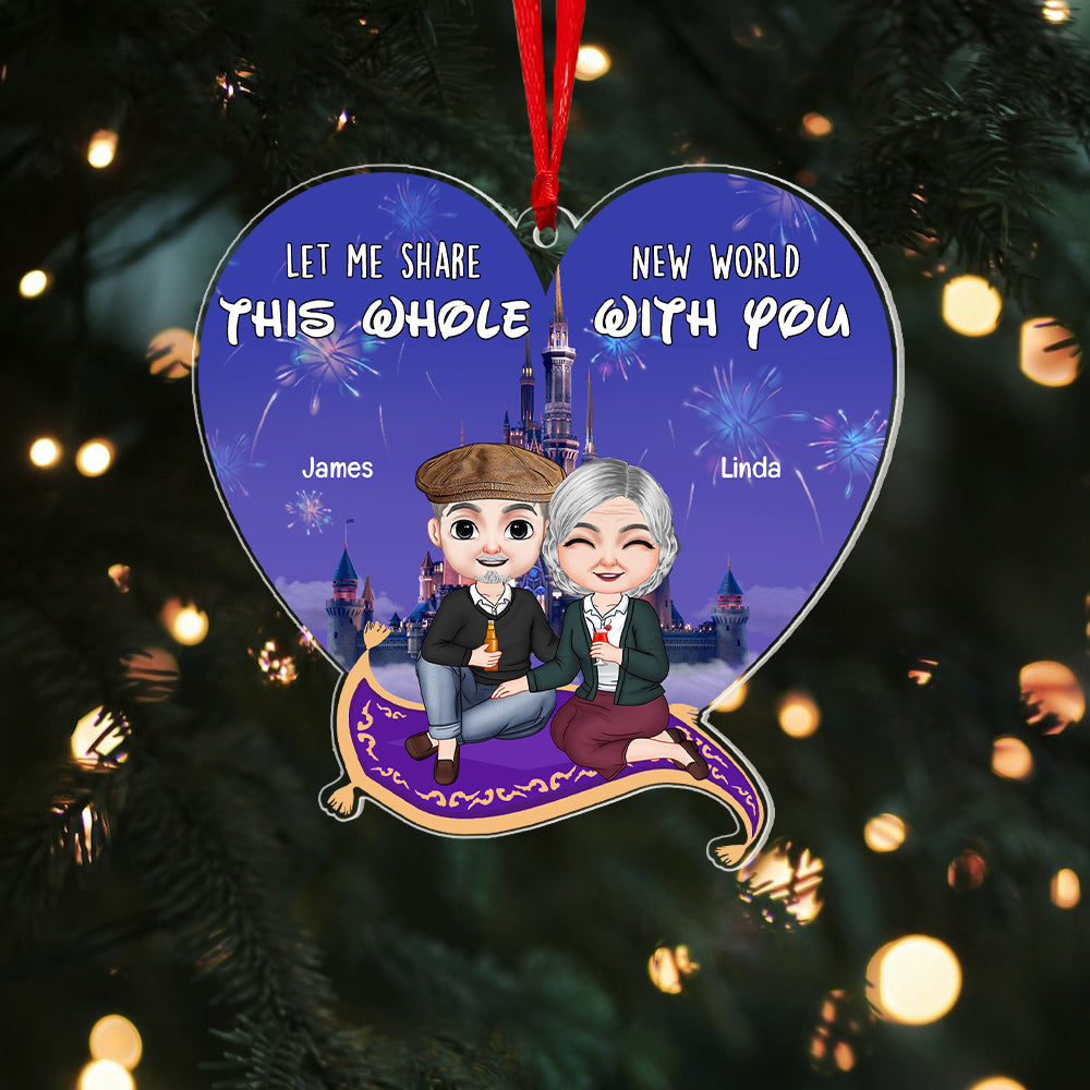 Let Me Share This World With You, Personalized 01OHPU111023HH Ornament, Christmas Gift For Couple - Ornament - GoDuckee