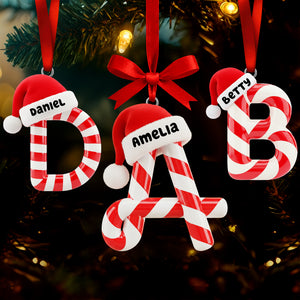Candy Cane Alphabet Acrylic Ornament - Personalized Christmas Gifts 02hyqn301025 - Ornament - GoDuckee
