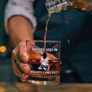 Personalized Gifts For Couple Whiskey Glass Naughty Couple 05TOMH041224HH - Whiskey Glass - GoDuckee
