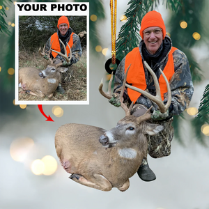 Custom Photo Gifts For Hunter, Deer Hunting Photo Christmas Ornament 29pgxx290824 - Ornament - GoDuckee