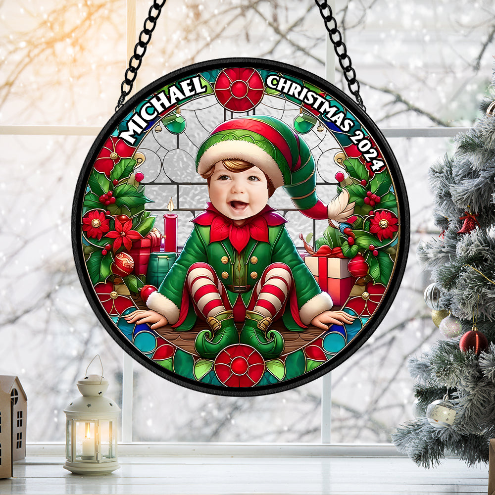 Custom Photo Gifts For Baby Stained Glass First Christmas 01xqmh290824 - Ornament - GoDuckee