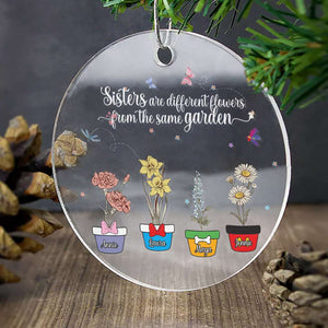 Personalized Gifts For Sisters, Christmas Ornament Sisters Are Different Flowers 01KALU301024 - Ornament - GoDuckee