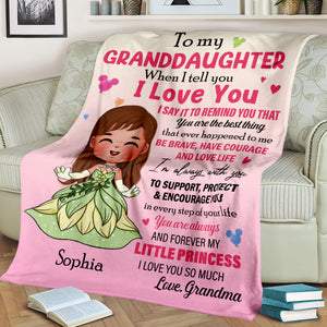 You Are My Little Princess, Personalized Blanket 02HTTN210823HA, Gift For Granddaughter/Daughter - Blanket - GoDuckee