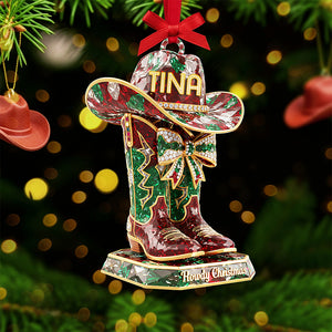 Personalized Gifts For Cowboy Christmas Ornament 04kita220925 - Ornament - GoDuckee