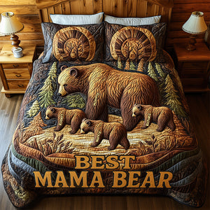 Personalized Gifts For Mom Quilt Bed Set, Best Mama Bear 04TGDT080425 - Blanket - GoDuckee