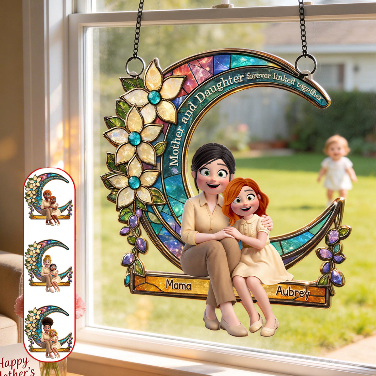 Unbreakable Bond Between Mother & Daughter Suncatcher - Personalized Gifts For Mom 05TOMG270226 - Ornament - GoDuckee
