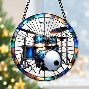 Personalized Gifts For Music Lovers Drum Kit Suncatcher Ornament 37acqn240824 - Ornament - GoDuckee