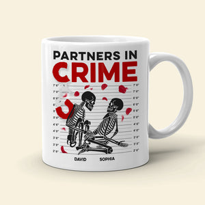 Partners In Crime-Gift For Couple-Personalized Wine Tumbler-Skull Funny Couple Wine Tumbler - Coffee Mug - GoDuckee