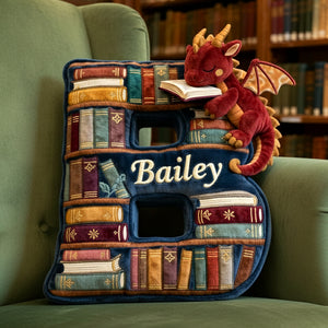 Book Dragon Alphabet Initial Letters Pillow, Personalized Gifts For Book Lovers 05qhtn191125 - Pillow - GoDuckee