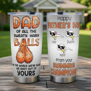 Funny Dad Balls Tumbler - Personalized Gift For Dads 06OHQN290526 - Tumbler Cup - GoDuckee