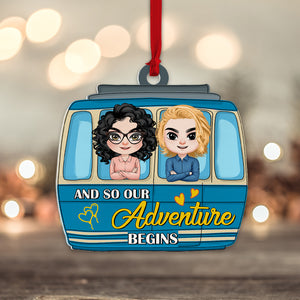And Our Adventure Begins Personalized Christmas Ornament, Couple Gift - Ornament - GoDuckee
