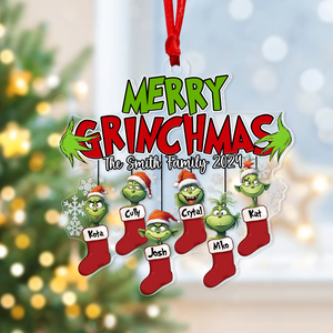 Merry Monster Family Personalized Socks Ornament - Ornament - GoDuckee