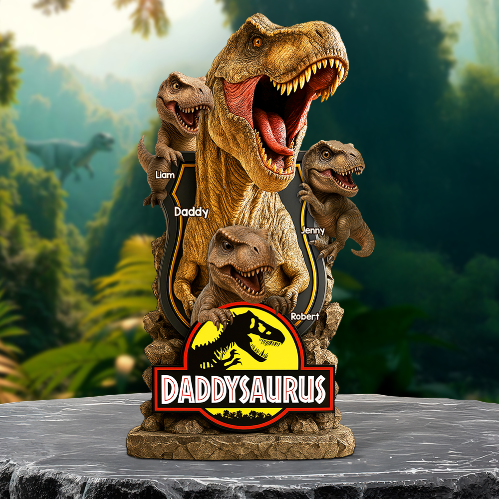 Daddysaurus Dad Acrylic Plaque Personalized Gifts For Dad 03NAPU160525 - Shaped Plaques - GoDuckee