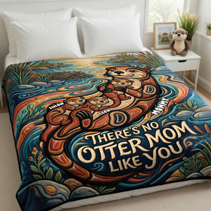 Sweet Otter Mom Blanket - Personalized Gifts For Moms 02PADH110426 - Blanket - GoDuckee