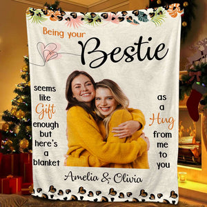 A Hug From Me To You, Personalized Blanket, Best Friend Gifts - Blanket - GoDuckee