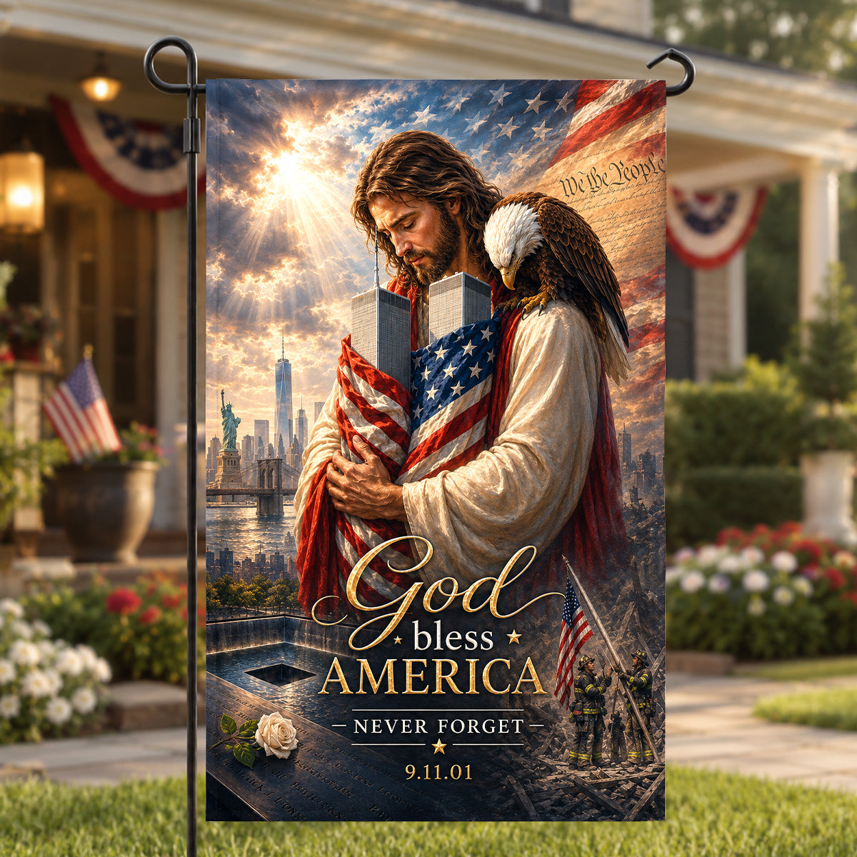 God Soothes America's Pain Garden Flag - Patriot Day 03QHDH270726 - Garden Flag - GoDuckee
