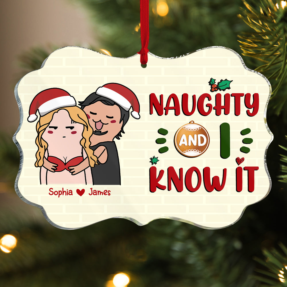 Couple 01topo150823tm, Personalized Medallion Acrylic Ornament - Ornament - GoDuckee