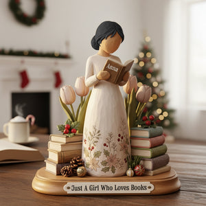 Reading Girl Personalized Gifts For Book Lovers Acrylic Plaque 08pgtn151025 - Shaped Plaques - GoDuckee