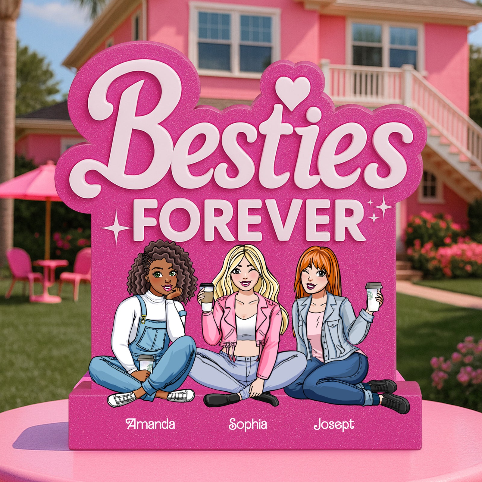 Besties Forever Acrylic Plaque - Personalized Gifts For Besties 01NALU190525HH - Shaped Plaques - GoDuckee