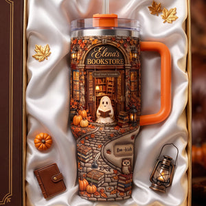 Autumn Boo Bookaholic 40oz Tumbler With Handle, Personalized Gifts For Book Lovers 04qhdh310726