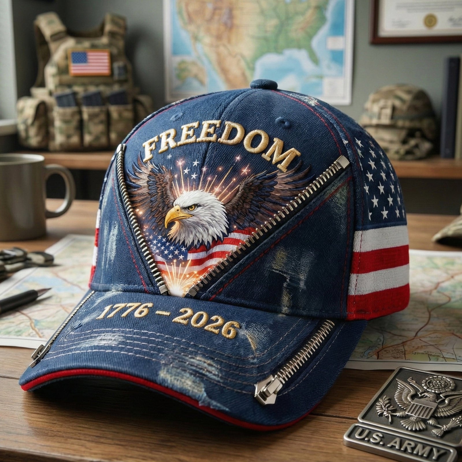 Freedom Eagle Classic Cap, Personalized Gifts For Patriots 02qhqn230226 - Caps - GoDuckee