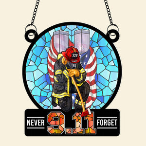 Personalized Gifts For Firefighter Suncatcher Ornament 05QNQN030824 - Ornament - GoDuckee