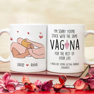 Personalized Gifts For Couple Coffee Mug You're Getting Married Congrats 04OHPU260124 - Coffee Mugs - GoDuckee