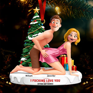 Naughty Couple I F**king Love You Ornament 05ohqn091025 - Personalized Gifts For Couple - Ornament - GoDuckee