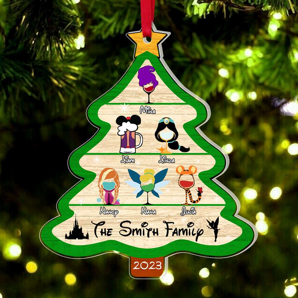 Family Glass Tree 05htpu311023 Personalized Acrylic Ornament - Ornament - GoDuckee