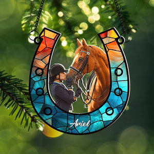 Personalized Custom Photo Gifts For Horse Lovers Suncatcher Ornament 03OHLU181124 - Ornament - GoDuckee