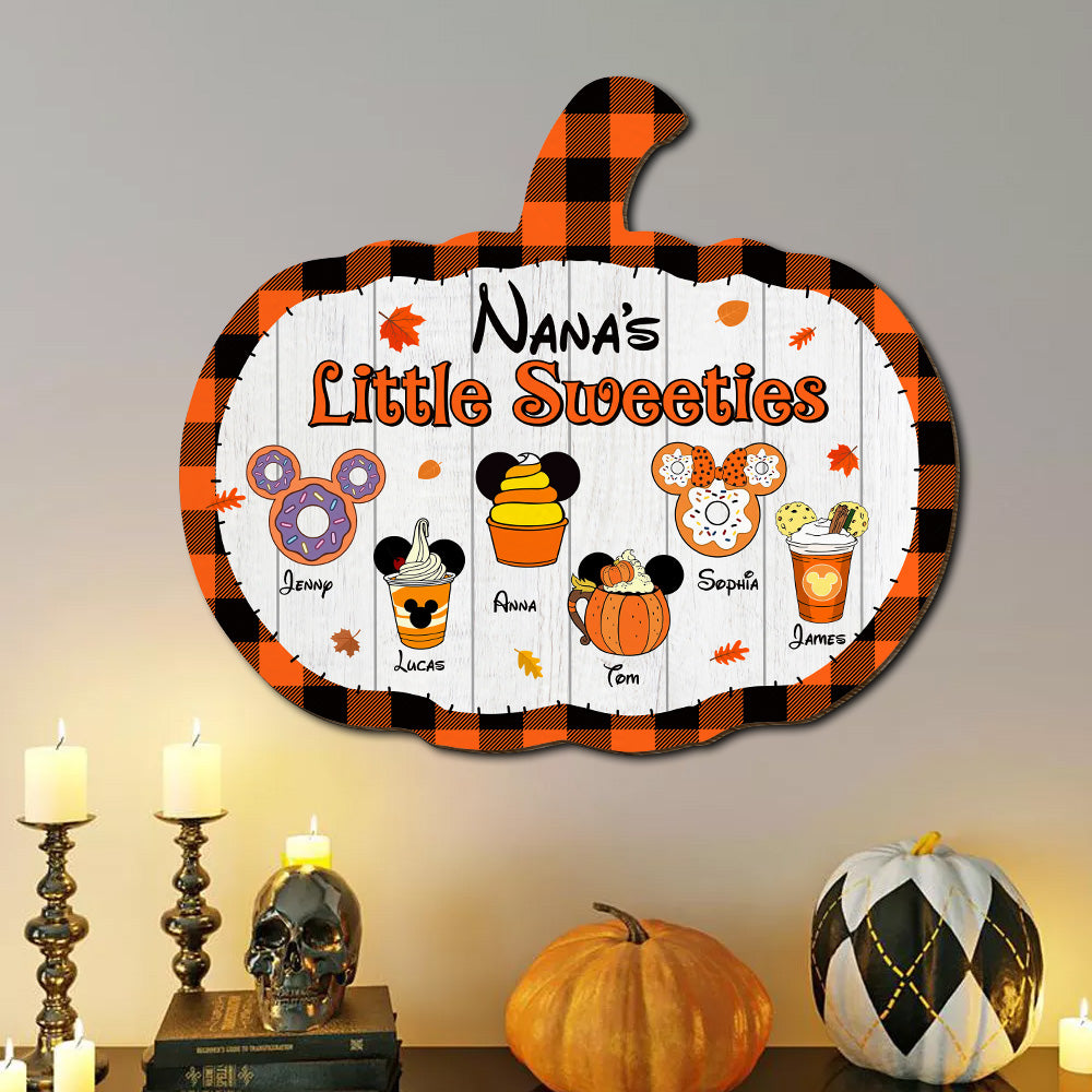 Personalized Halloween Gifts For Grandparents Wood Sign 04katn050824 Little Sweeties - Wood Sign - GoDuckee