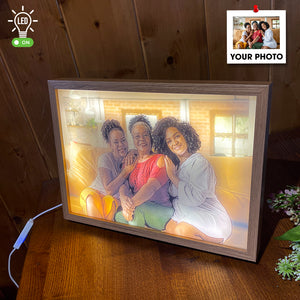 Grandma And Children Gifts, Personalized Light Picture Frame - Poster & Canvas - GoDuckee