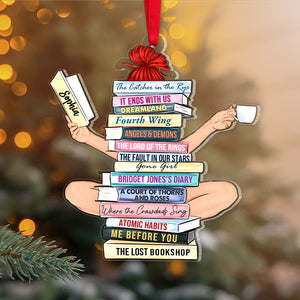 Gift For Book Lovers, Personalized Reading Girl Ornament, Christmas Gifts - Ornament - GoDuckee