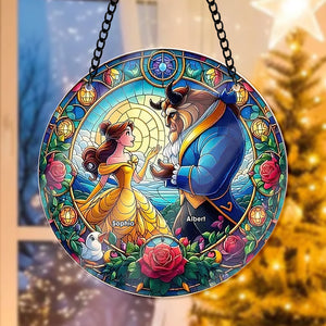 Personalized Gift For Couple, Christmas Suncatcher Ornament 80ACQN270824 - Ornament - GoDuckee