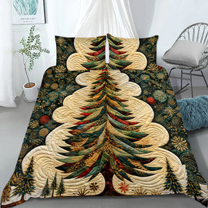 Classic Christmas Tree Quilt Bed Set 08ACQN291024 - Blanket - GoDuckee